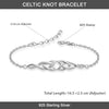 925 Sterling Silver Trinity Celtic Knot Chain Bracelet for Women