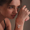 925 Sterling Silver Italian Paper Clip Link Chain Bracelet with Water Drop & Bezel-Set CZ Charm for Women