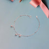 925 Sterling Silver Round Ball Beaded Dangle Charm Bracelet for Women