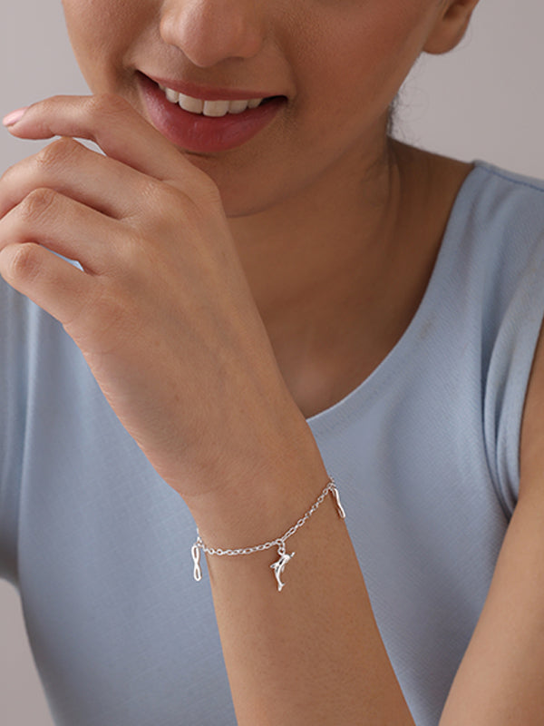 Silver Oceana Infinity Charm Bracelet
