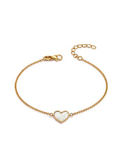 Golden Amora Mother of Pearl Heart Bracelet