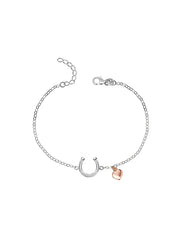 925 Sterling Silver Jewellery | 14K Rose-Gold Horseshoe-Heart Harmony Bracelet | acpl-ecom.myshopify.com