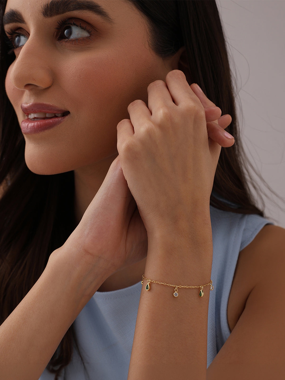 Liora Dual Charm CZ Bracelet