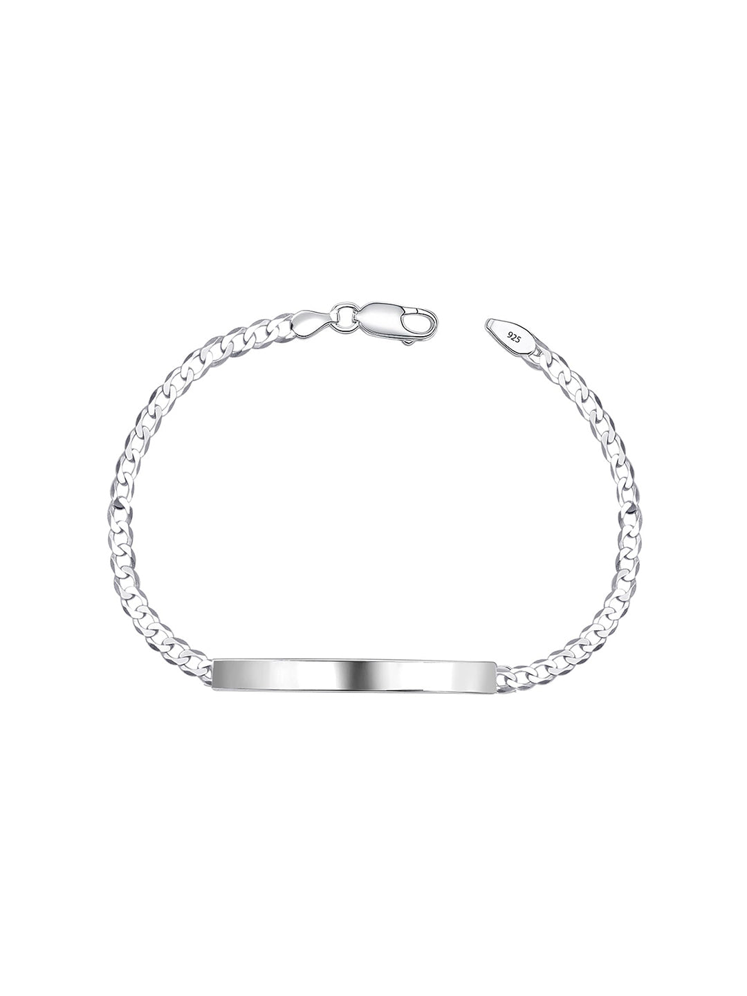 Men's Silver ID Bracelet - Gift For Brother