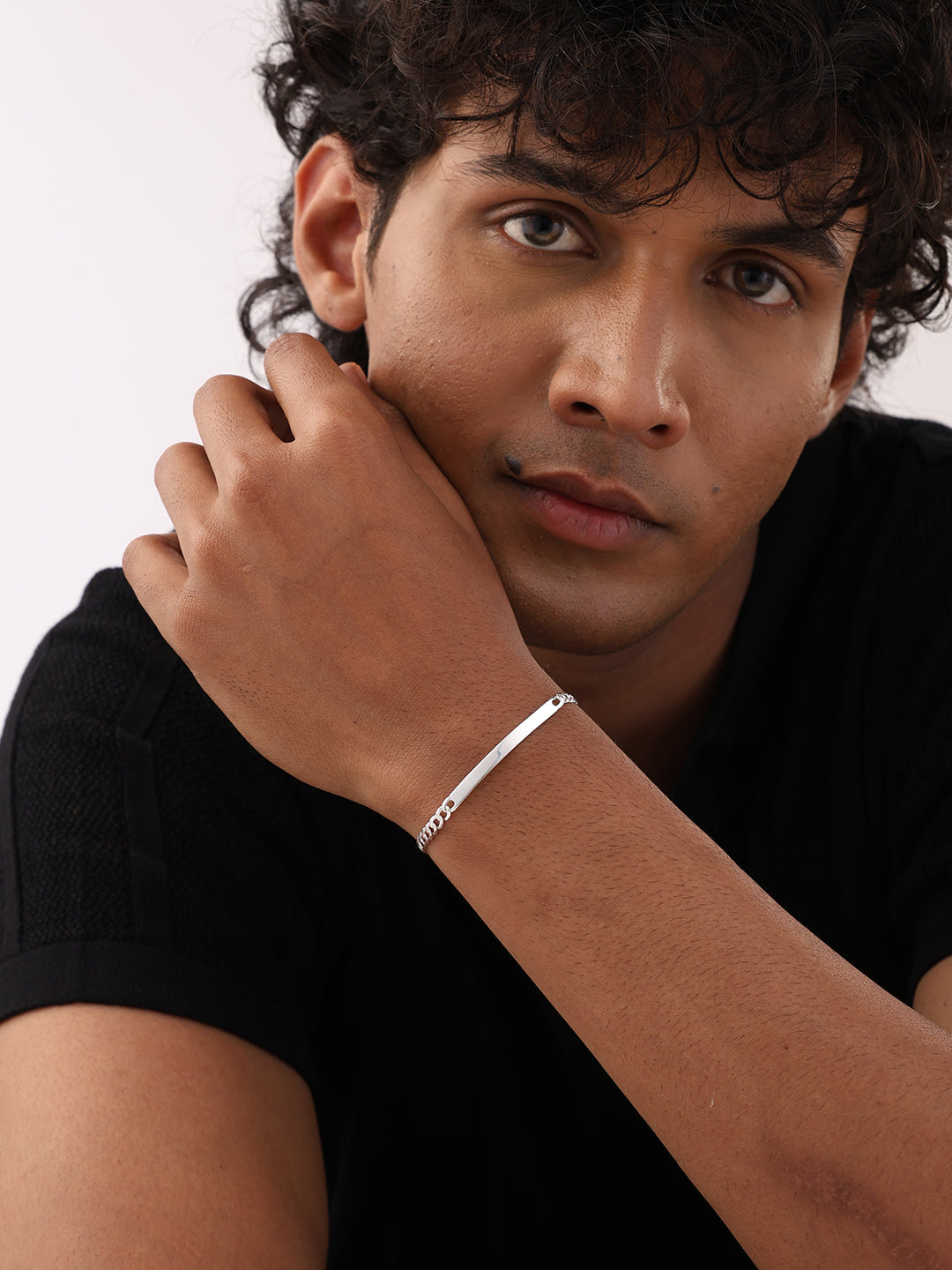 Men's Silver ID Bracelet - Gift For Brother