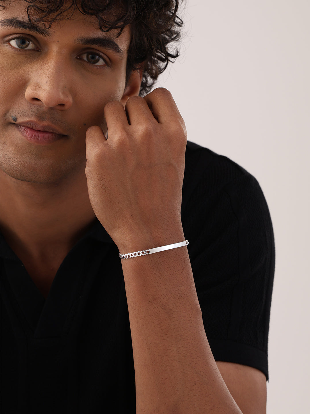 Men's Silver ID Chain Bracelet