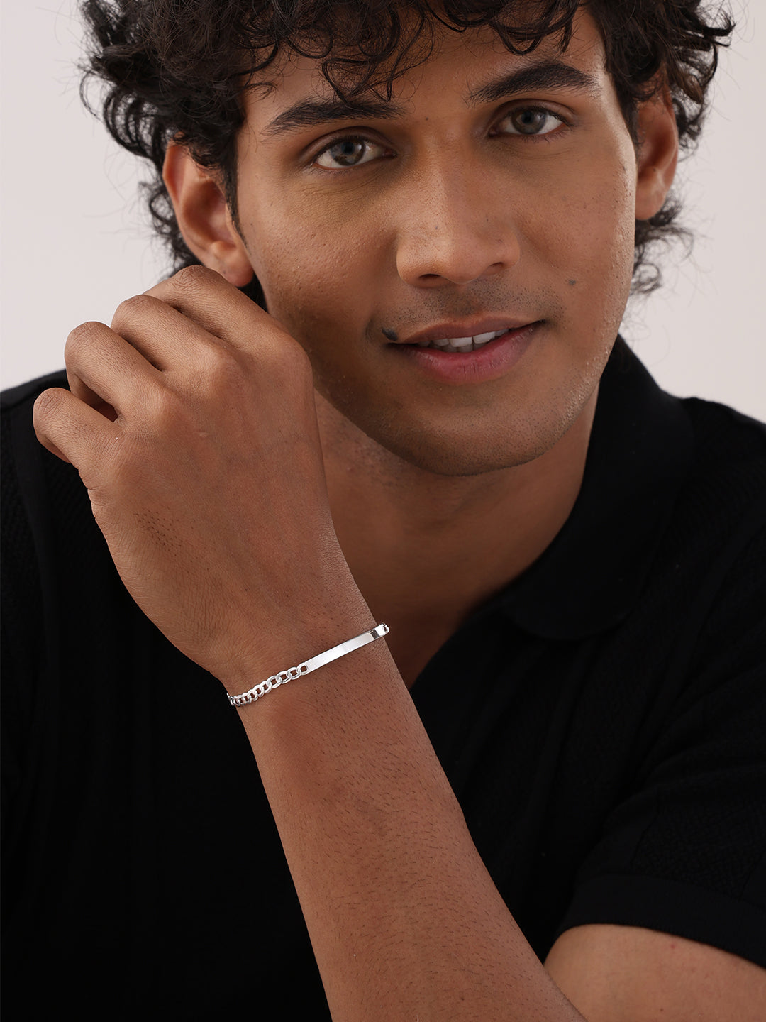 Men's Silver ID Chain Bracelet