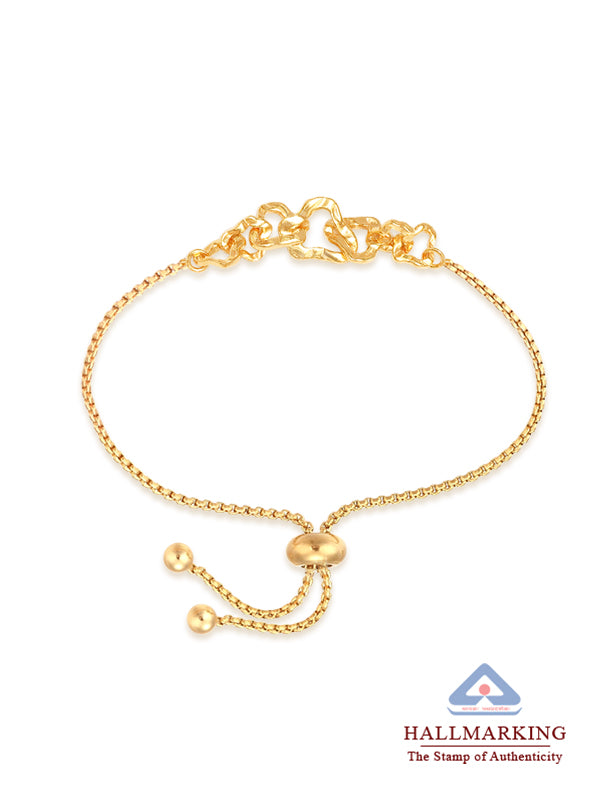 Amara Intertwined Hearts Adjustable Gold Bracelet