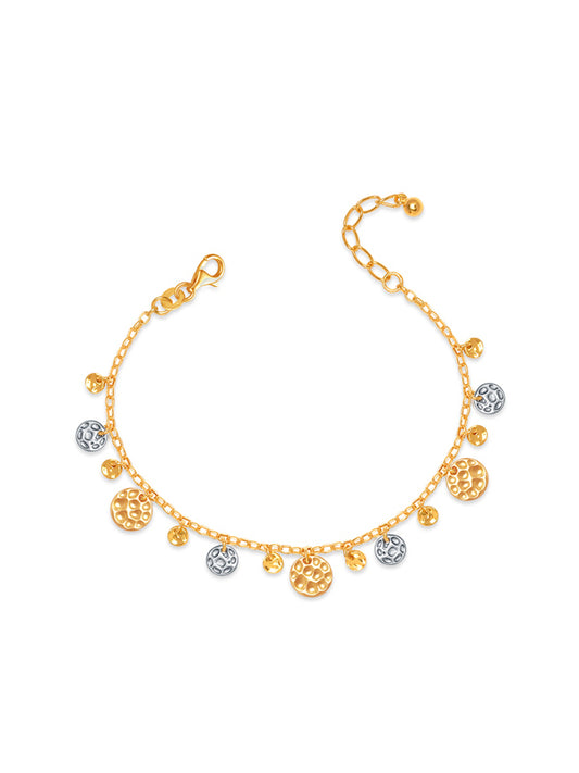 Radiant Rhythm Two-Tone Hammered Disc Silver Bracelet