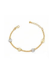 Iria Hammered Texture Dual Tone Station Bracelet for Women