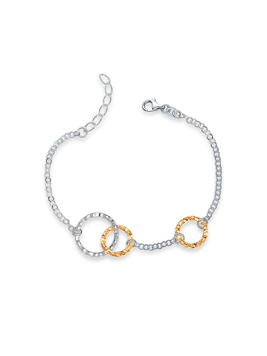 Unity Glow Two-Tone Interlocking Circle Link Bracelet