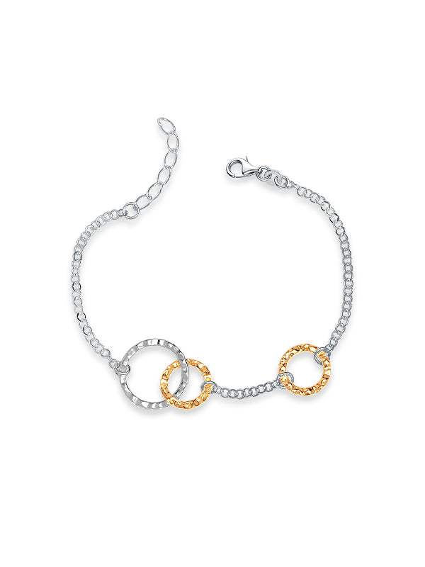 Unity Glow Two-Tone Interlocking Circle Link Bracelet