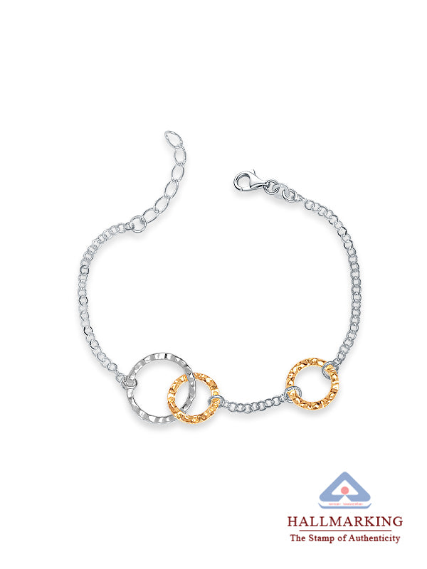 Unity Glow Two-Tone Interlocking Circle Link Bracelet