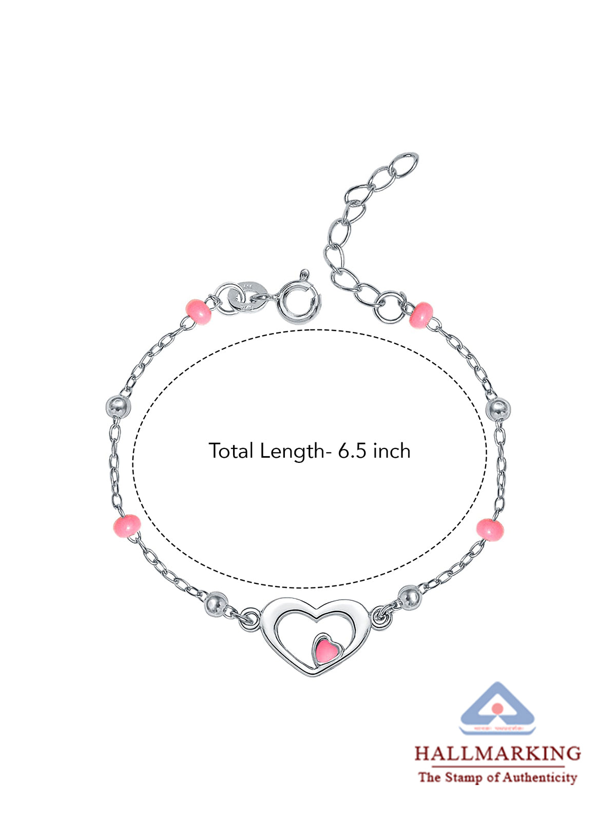Pink Heart Charm Bracelet