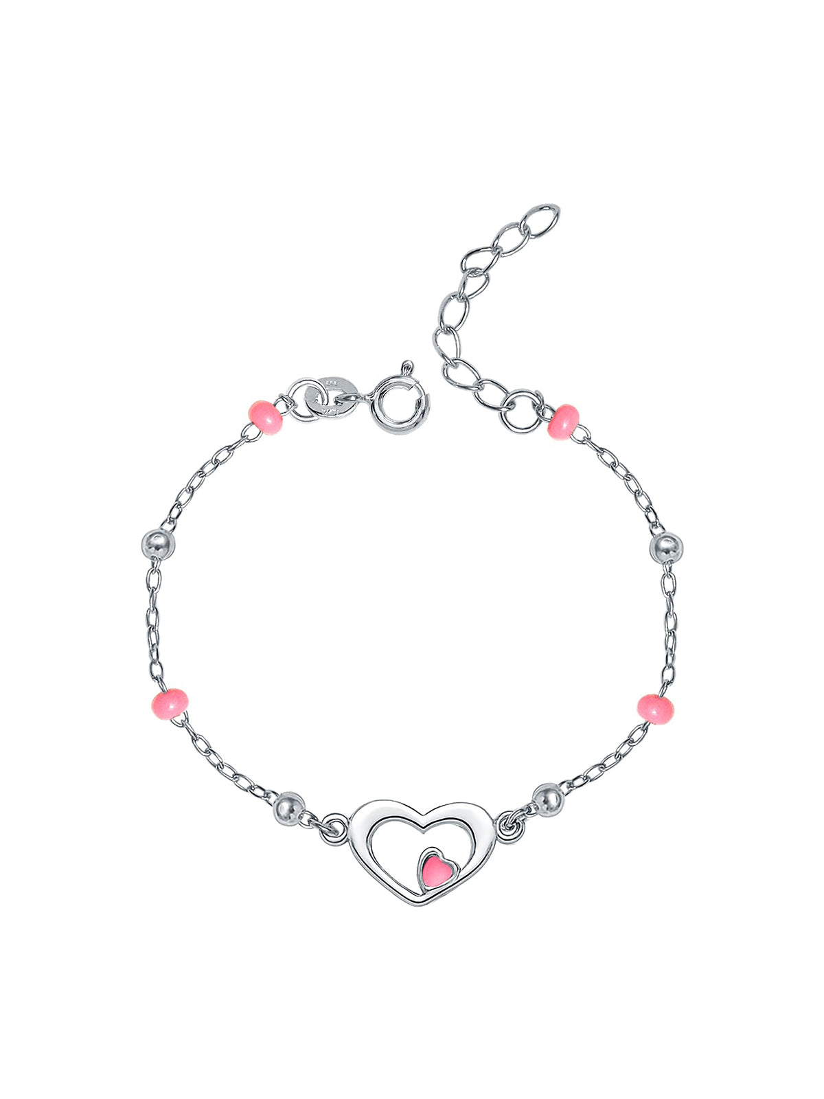 Pink Heart Charm Bracelet