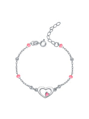 Pink Heart Charm Bracelet
