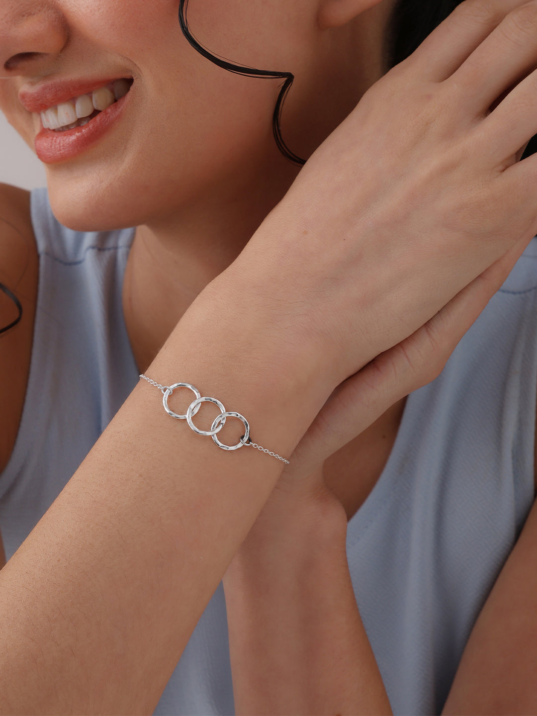 Martella Three Circle Hammered Women's Bracelet