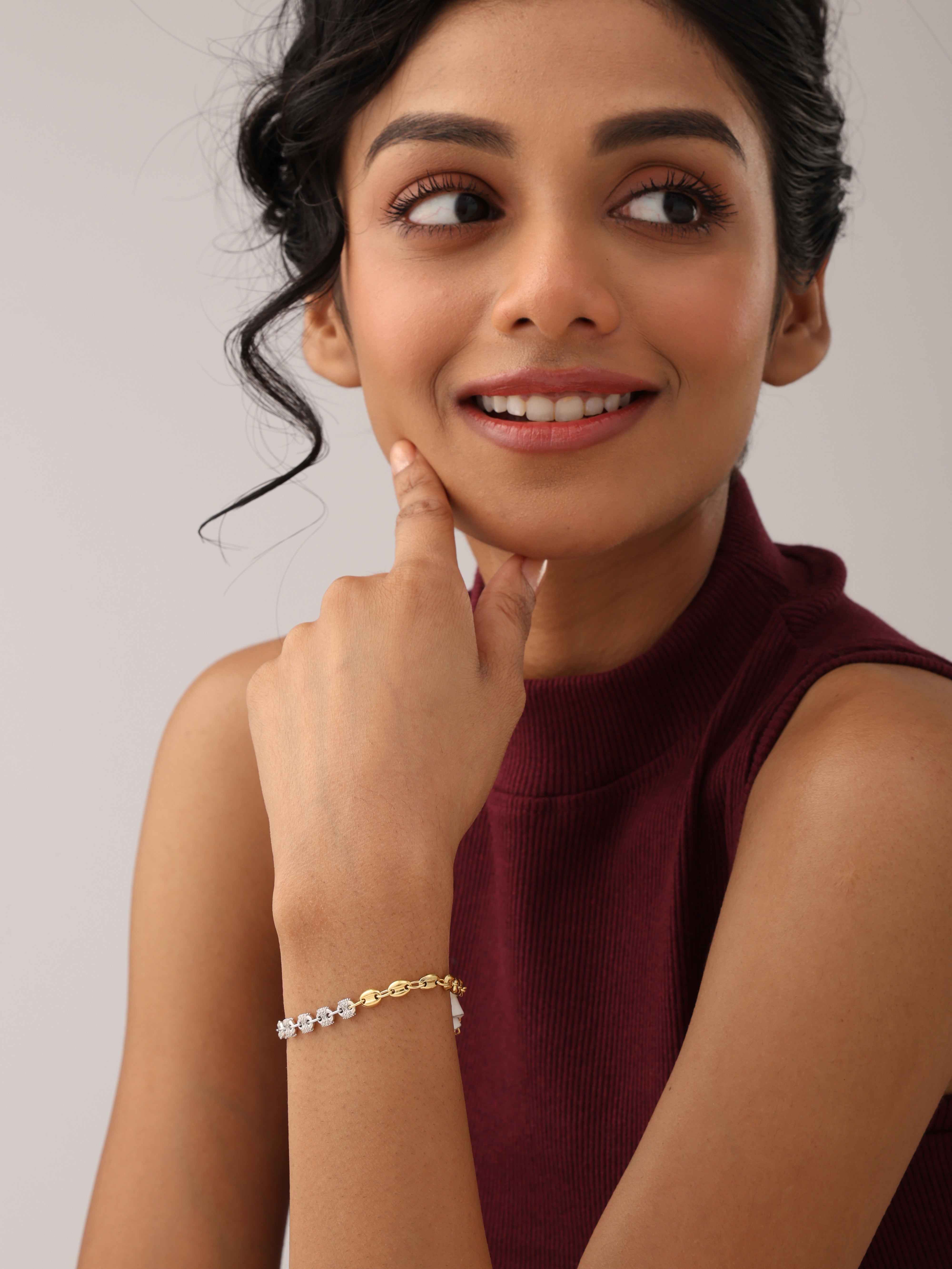 Dual Tone Statement Bracelet