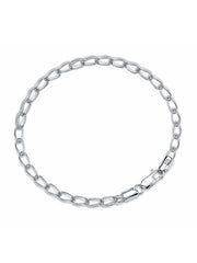 Rhodium Plated Curb Link Chain Bracelet for Men