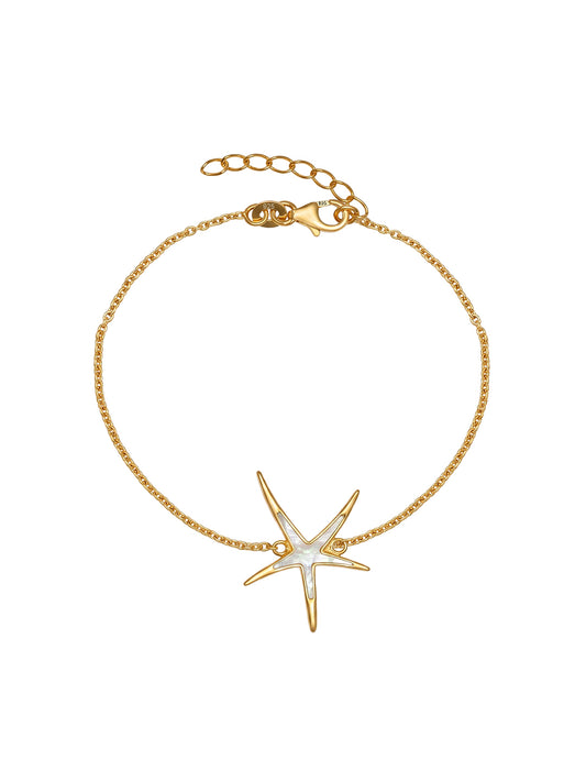 Golden Starfish Charm Bracelet