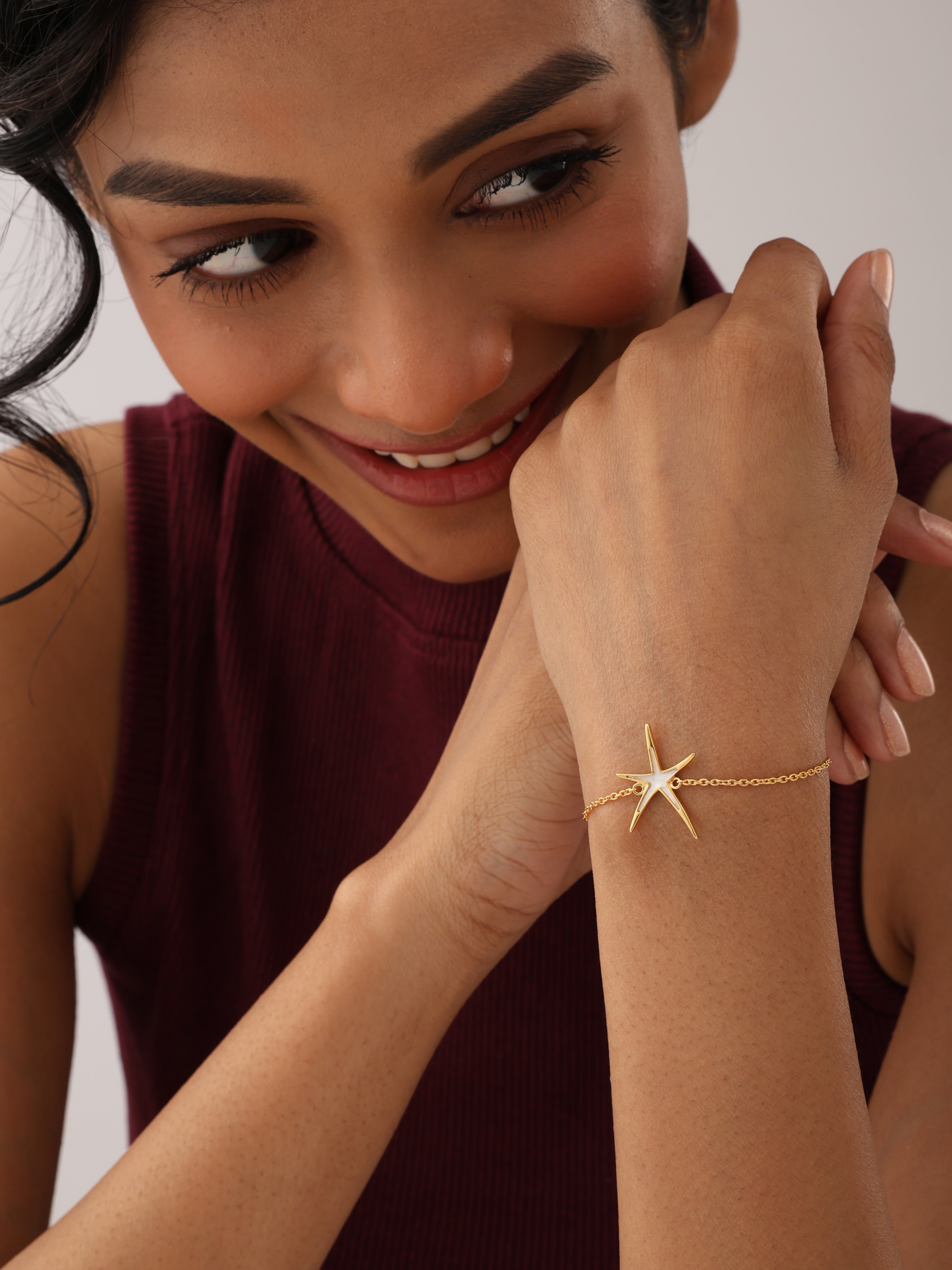 Golden Starfish Charm Bracelet
