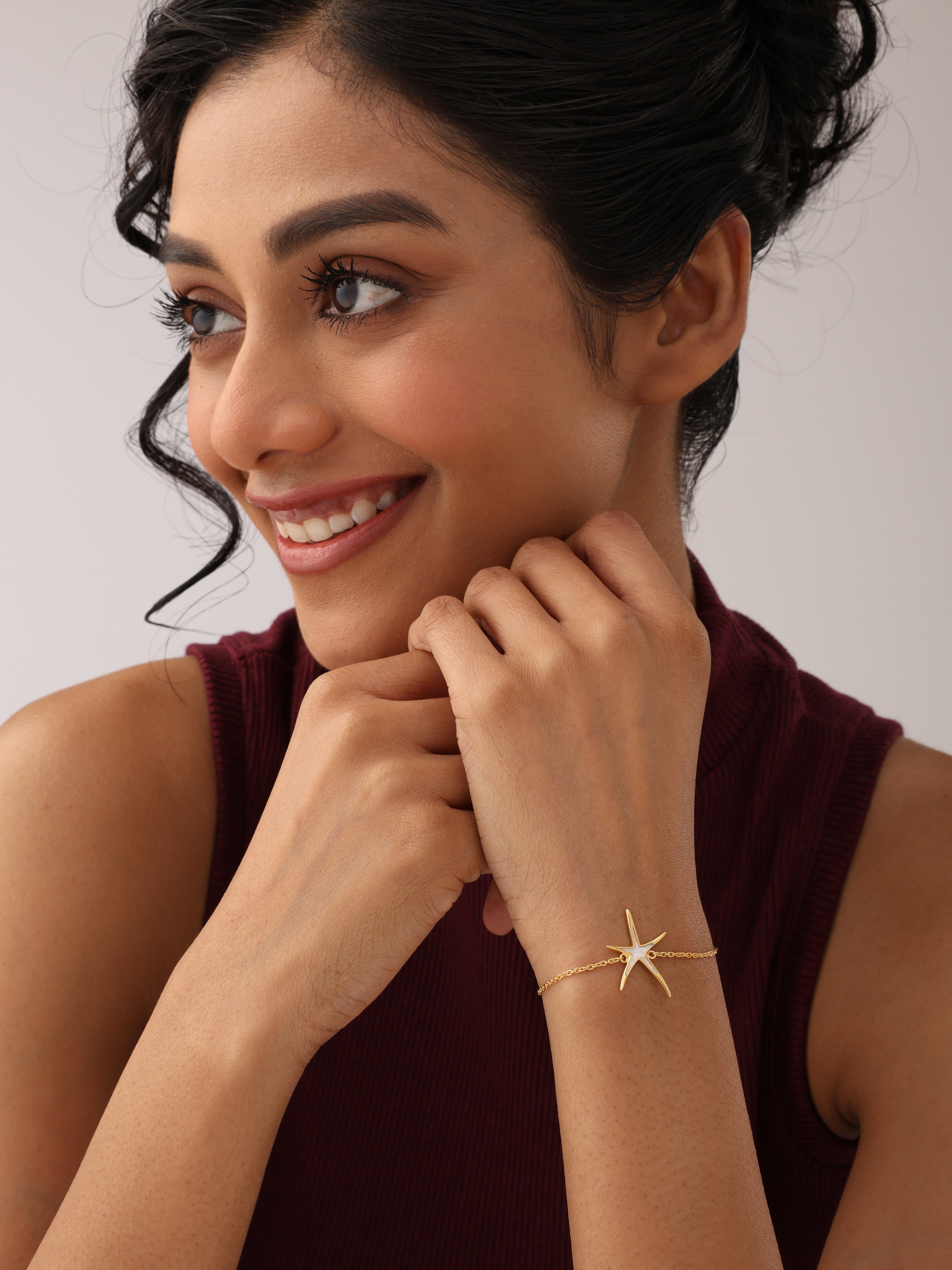 Golden Starfish Charm Bracelet