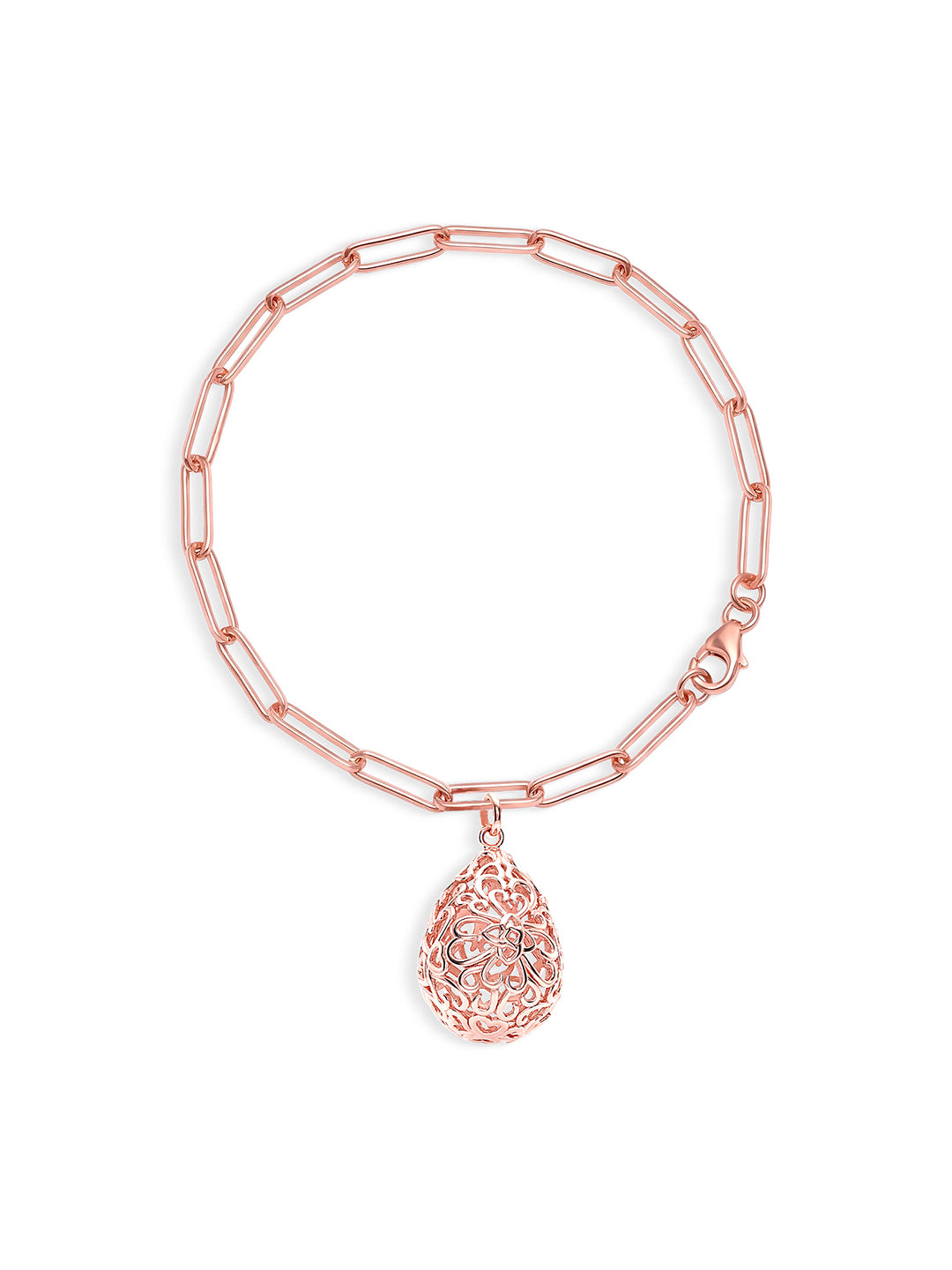 Drop Shape Contemporary Bracelet in Rose Gold