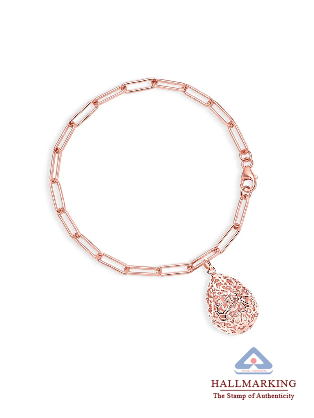 Drop Shape Contemporary Bracelet in Rose Gold