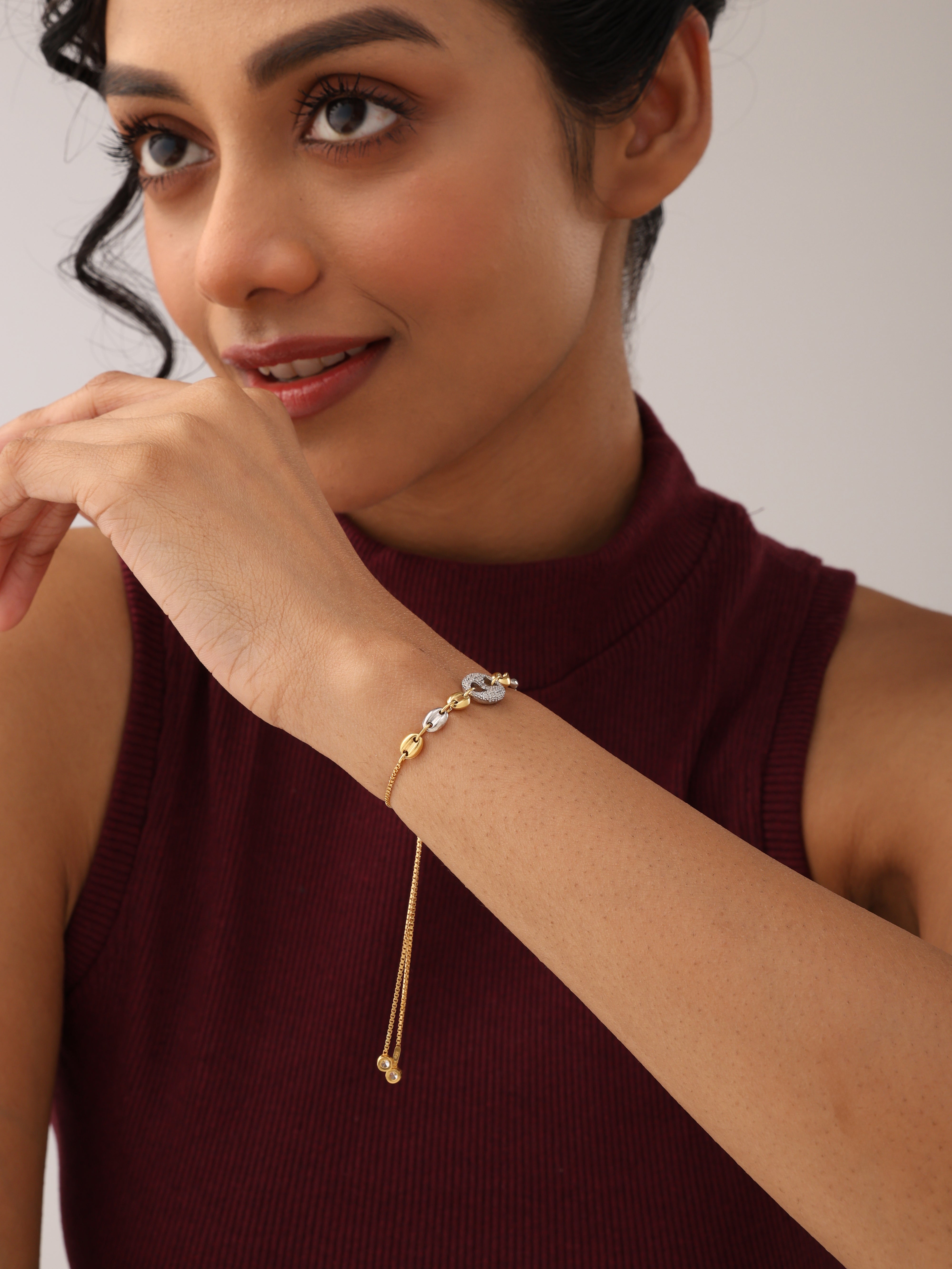Dual Tone Slider Bracelet