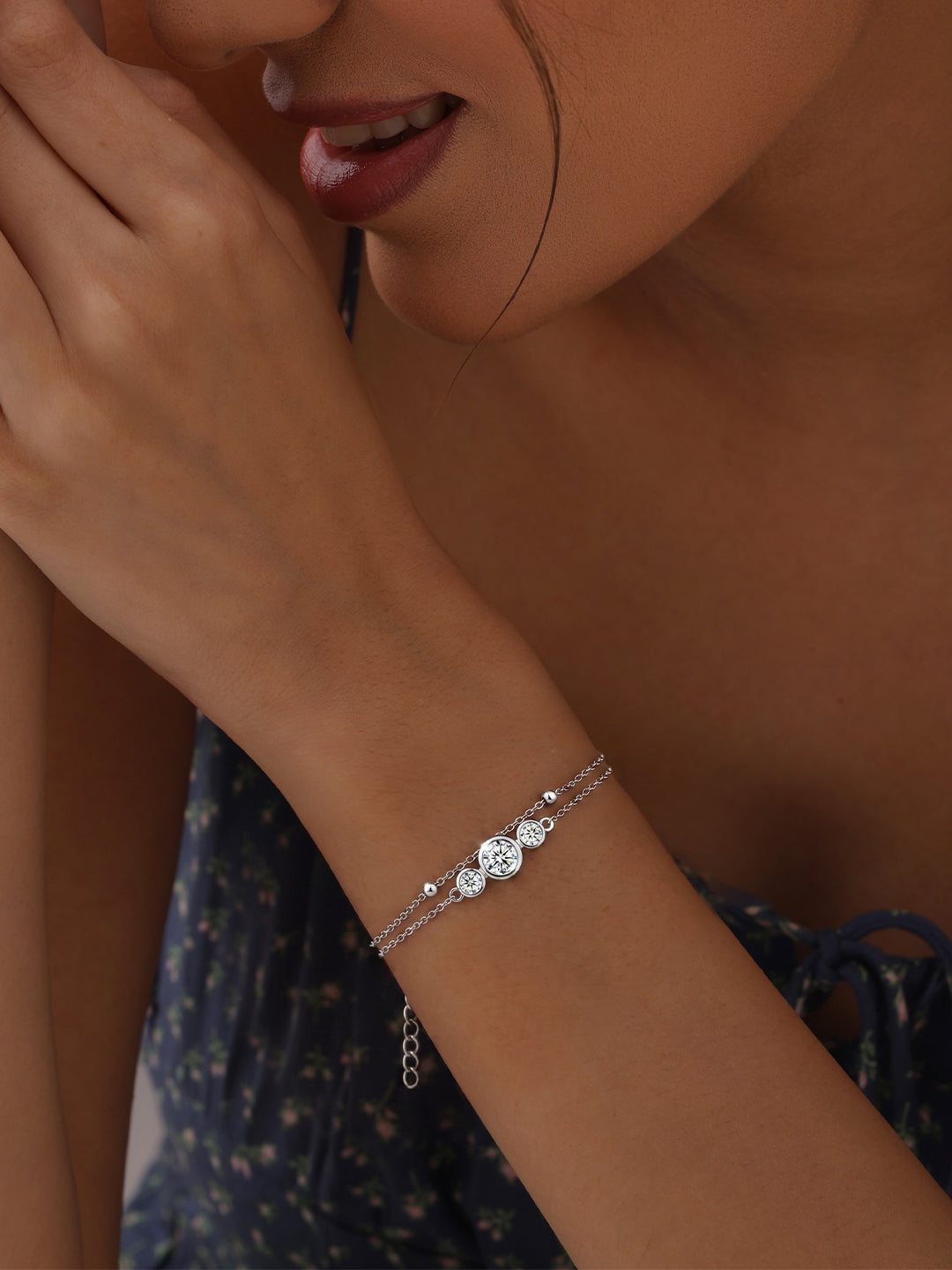 Trio CZ Studded Layered Women's Bracelet