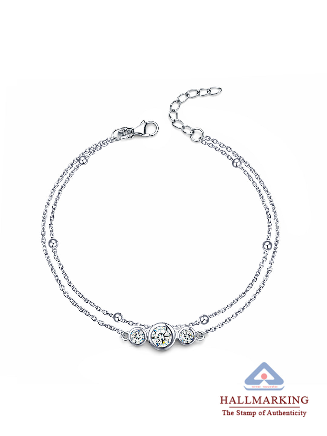 Trio CZ Studded Layered Women's Bracelet