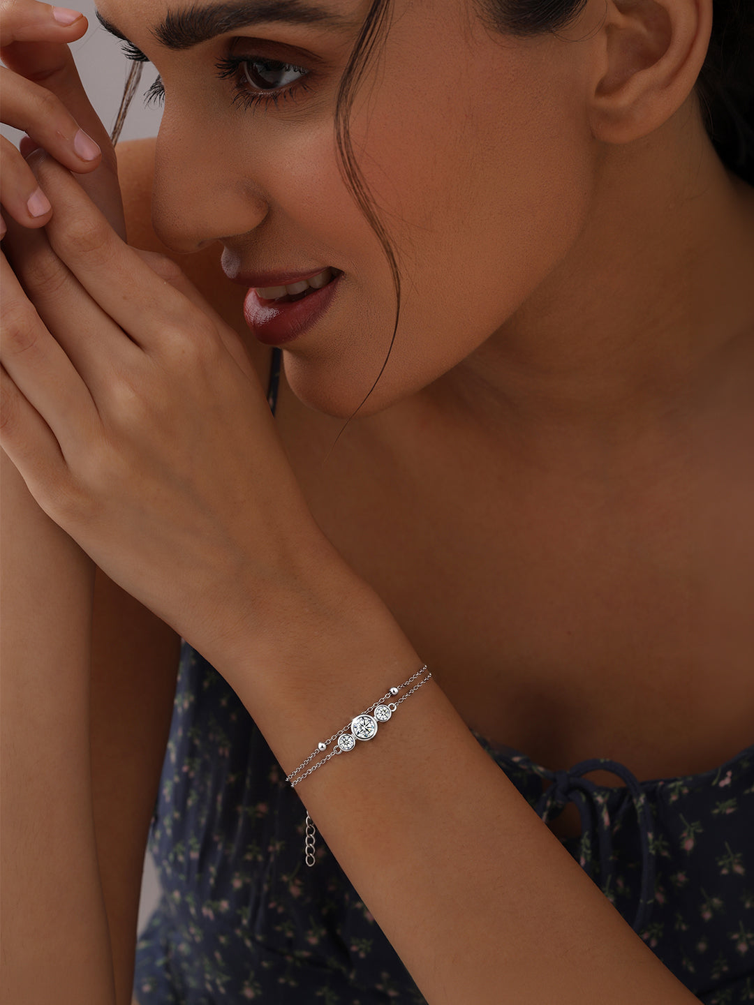 Trio CZ Studded Layered Women's Bracelet