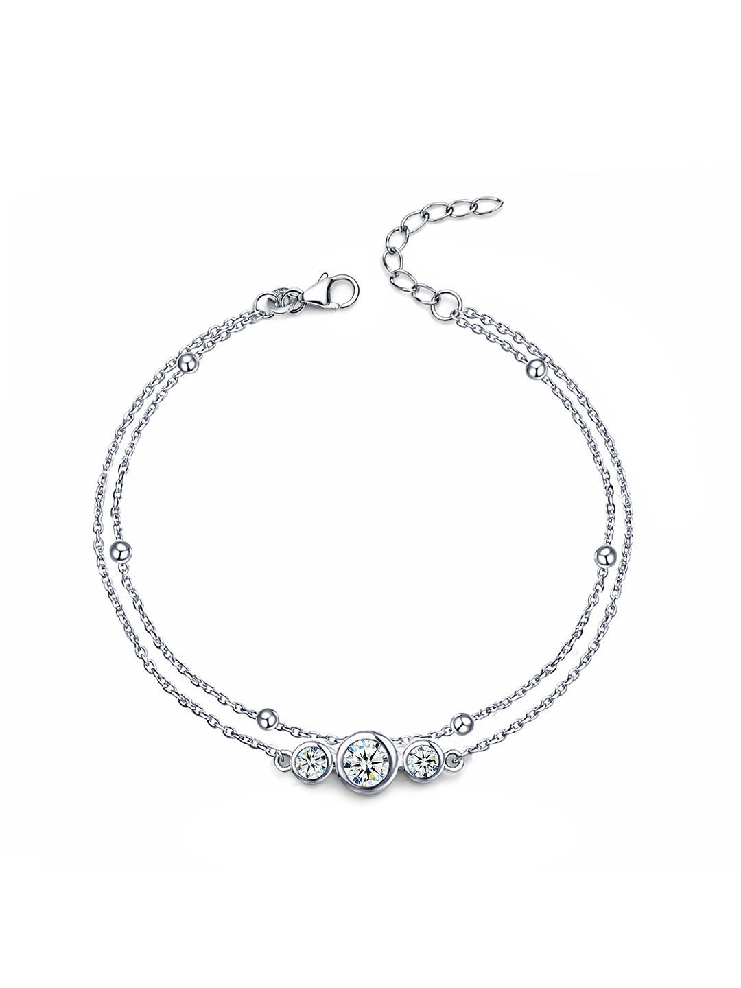 Trio CZ Studded Layered Women's Bracelet