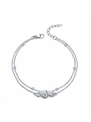 Trio CZ Studded Layered Women's Bracelet