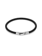 Silver Leather Wrap Bracelet