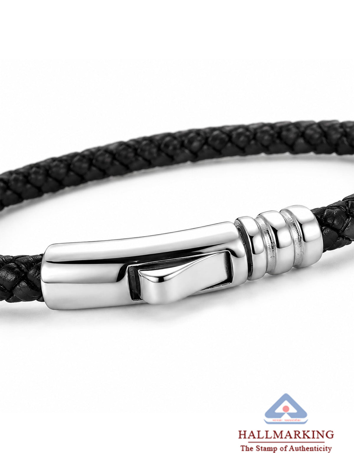 Silver Leather Wrap Bracelet