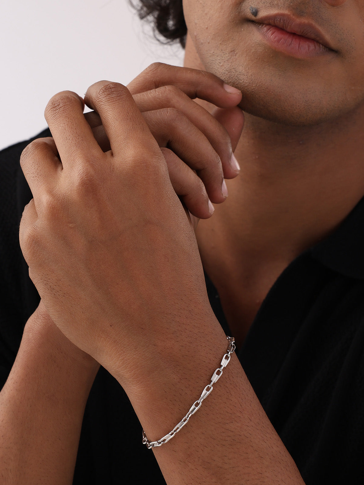 Rhodium Link Bracelet