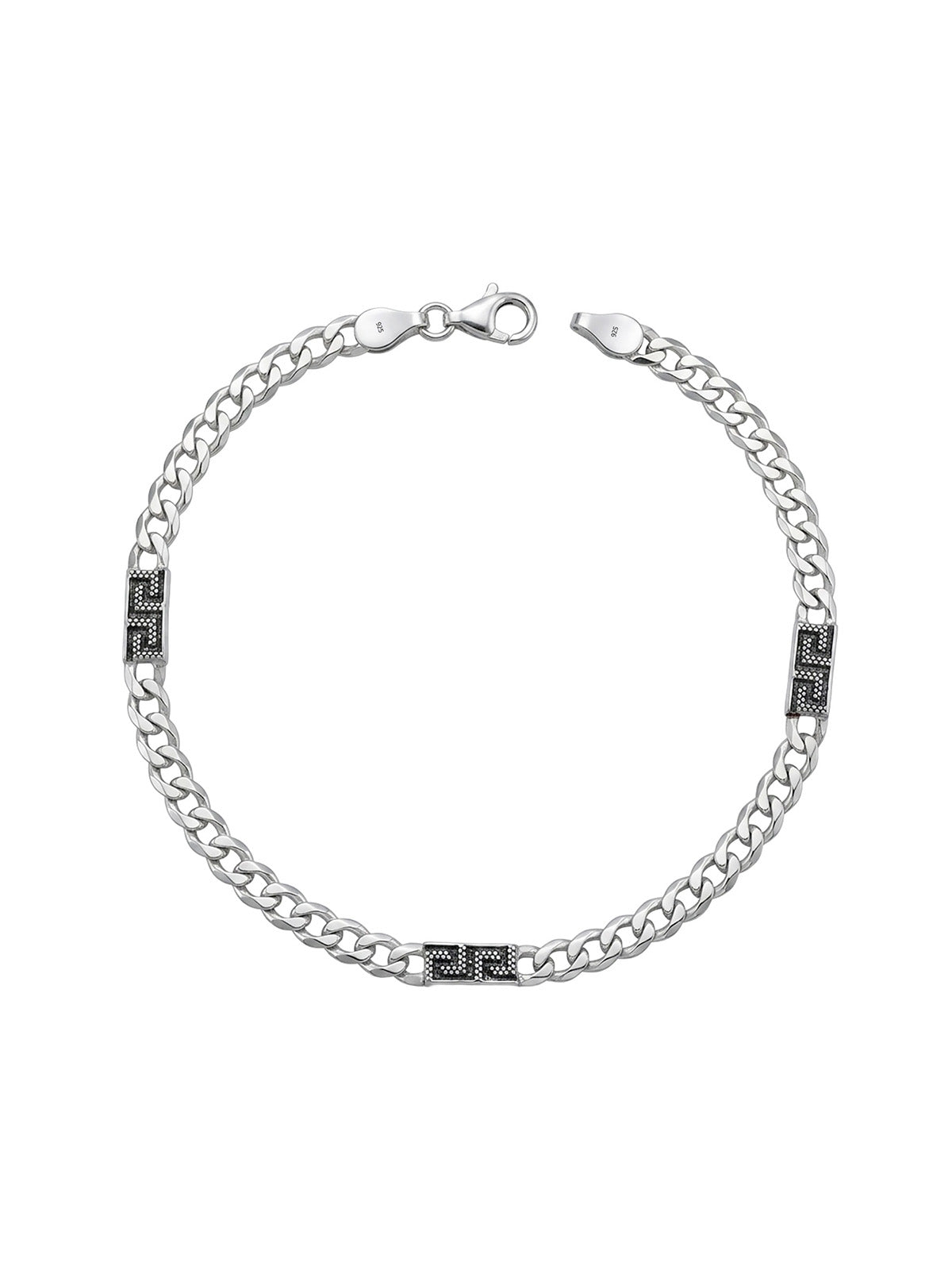 Textured Link Chain Bracelet for Men