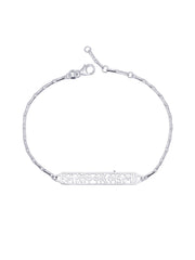Silver Engraved ID Chain Bracelet
