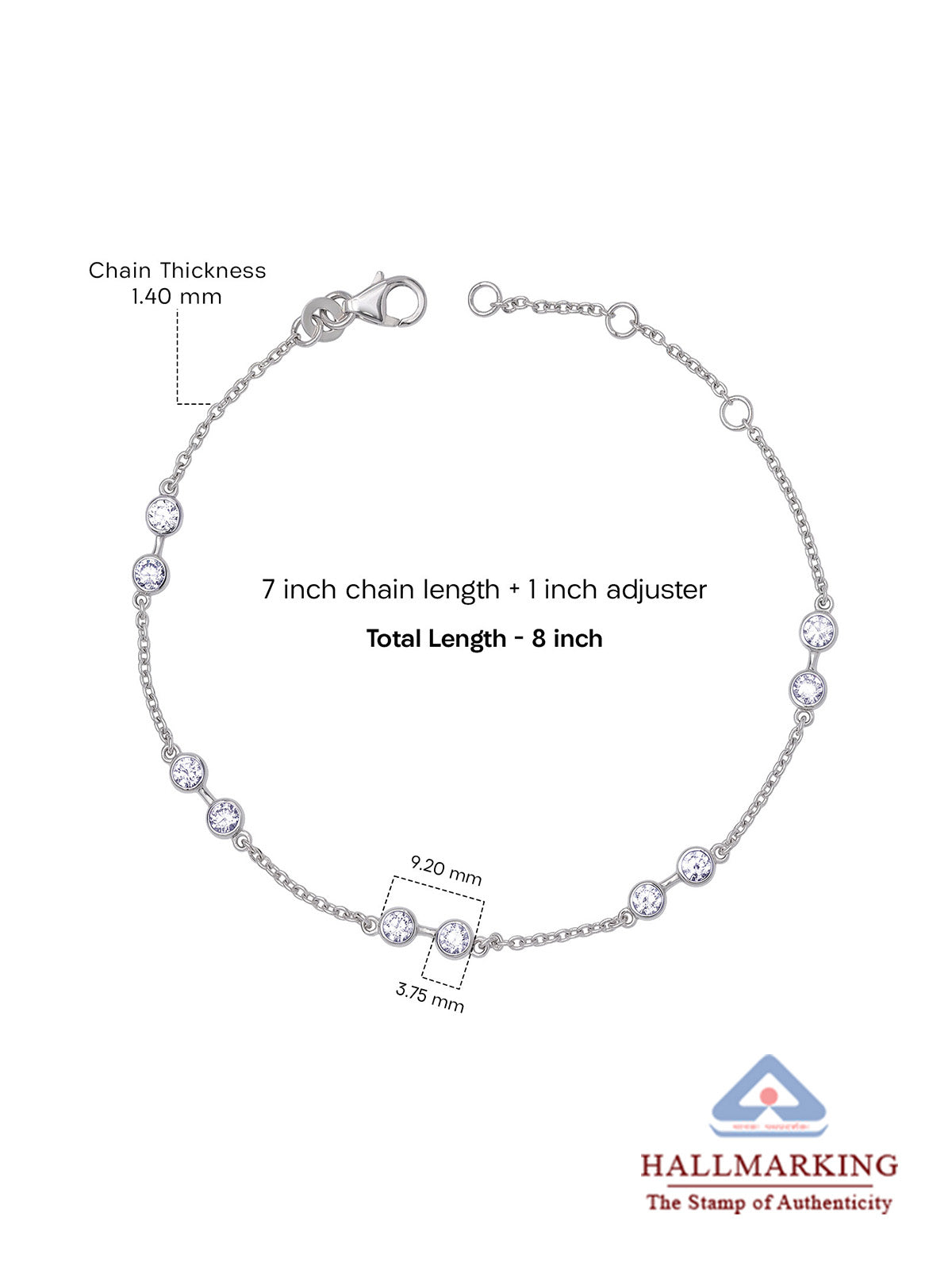 Celeste Round CZ Station Women's Bracelet