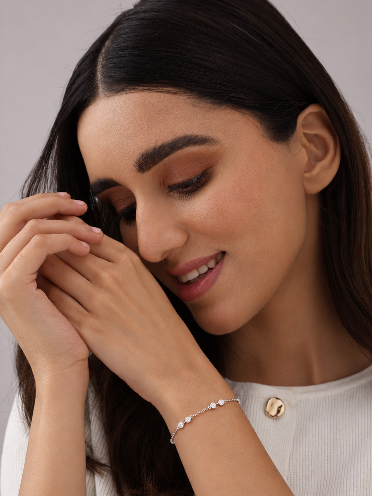Celeste Round CZ Station Women's Bracelet