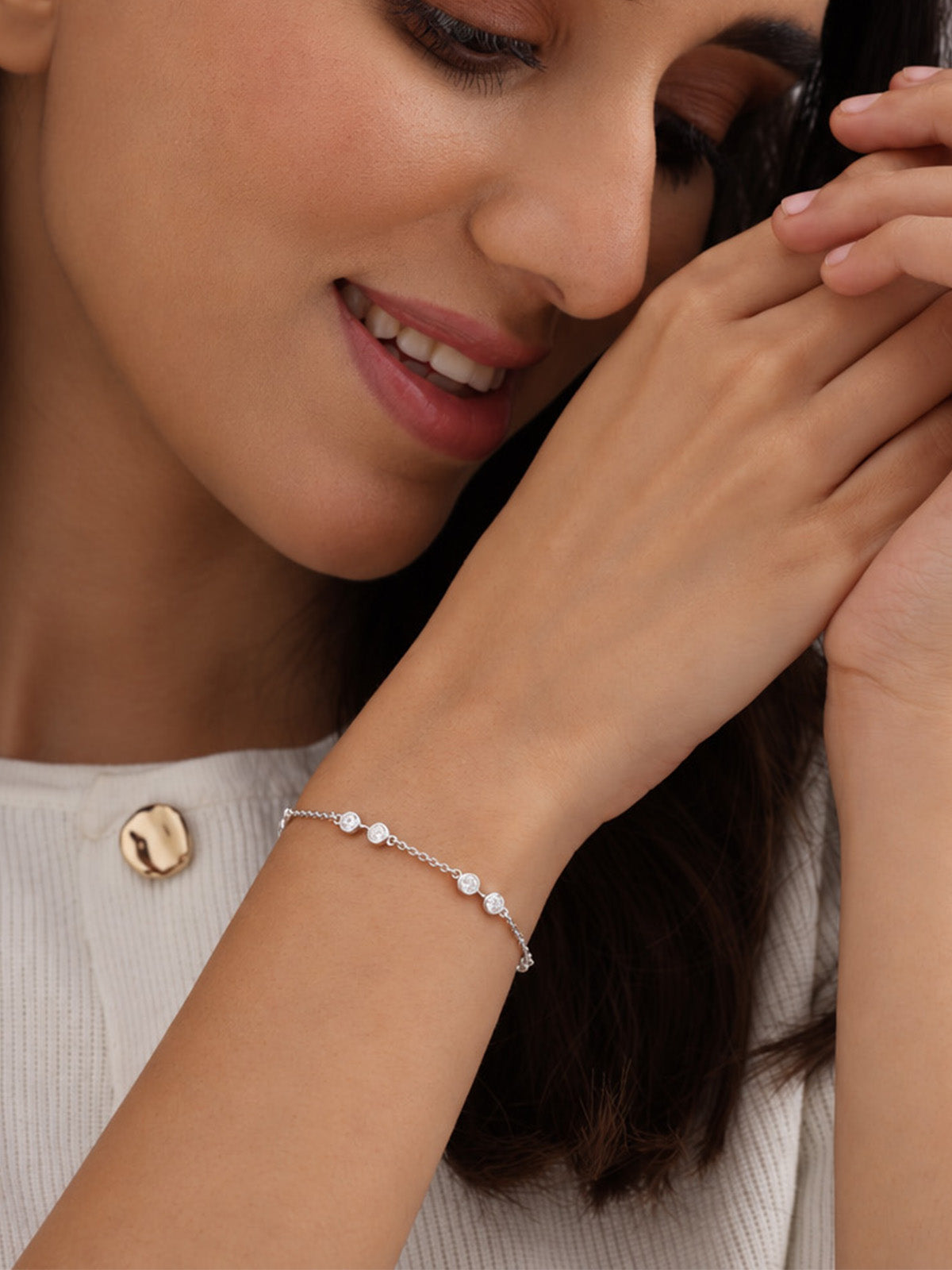 Celeste Round CZ Station Women's Bracelet