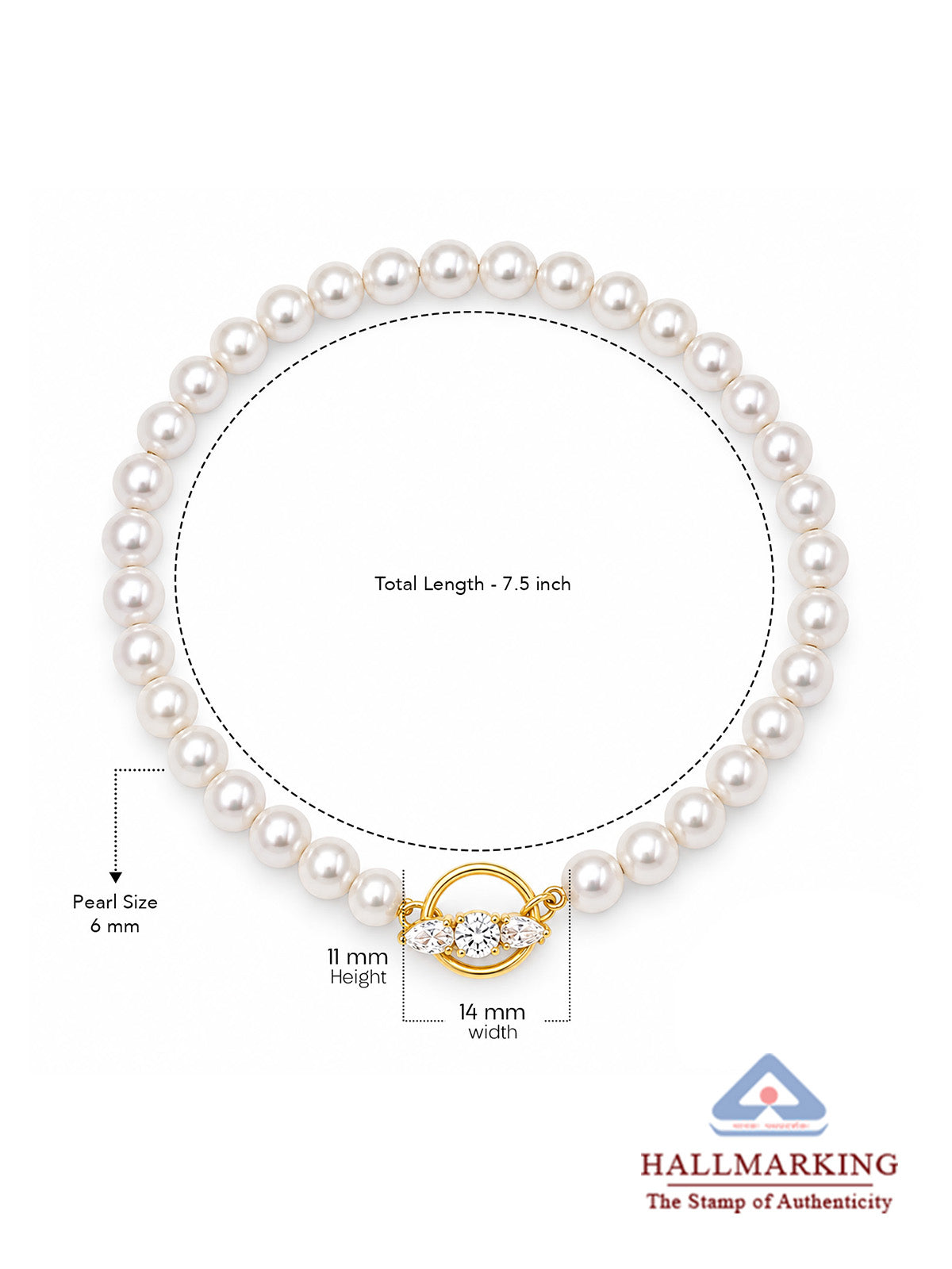 Pearl & CZ Clasp Bracelet