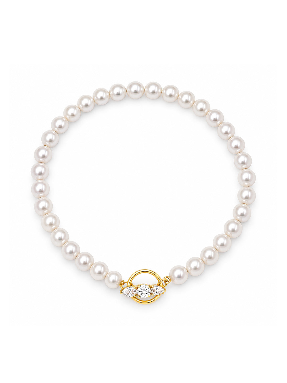 Pearl & CZ Clasp Bracelet