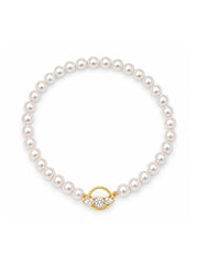 Pearl & CZ Clasp Bracelet