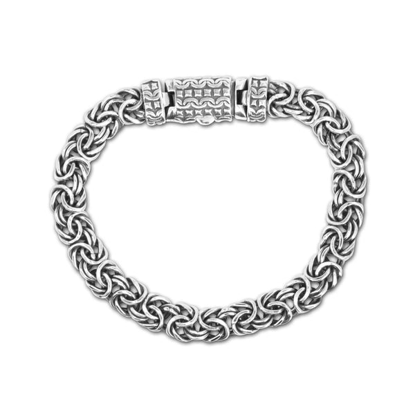 925 Sterling Silver vintage Byzantine birdcage chain bracelet Bracelet for Men's