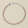 925 Sterling Silver Designer Diamond Cut Rose Gold Plated Bead Bracelet for Women and Girls ; 7.5 Inches