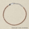 925 Sterling Silver Designer Diamond Cut Rose Gold Plated Bead Bracelet for Women and Girls ; 7.5 Inches