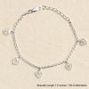 925 Sterling Silver Fancy Cz Heart Charm Bracelet for Women and Girls