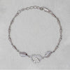 925 Sterling Silver Designer Cz Heart Bracelet for Women and Girls 7.5 Inches
